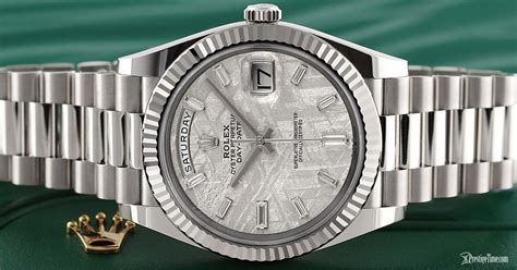 rolex day date platinum meteorite|rolex daydate 40 olive dial.